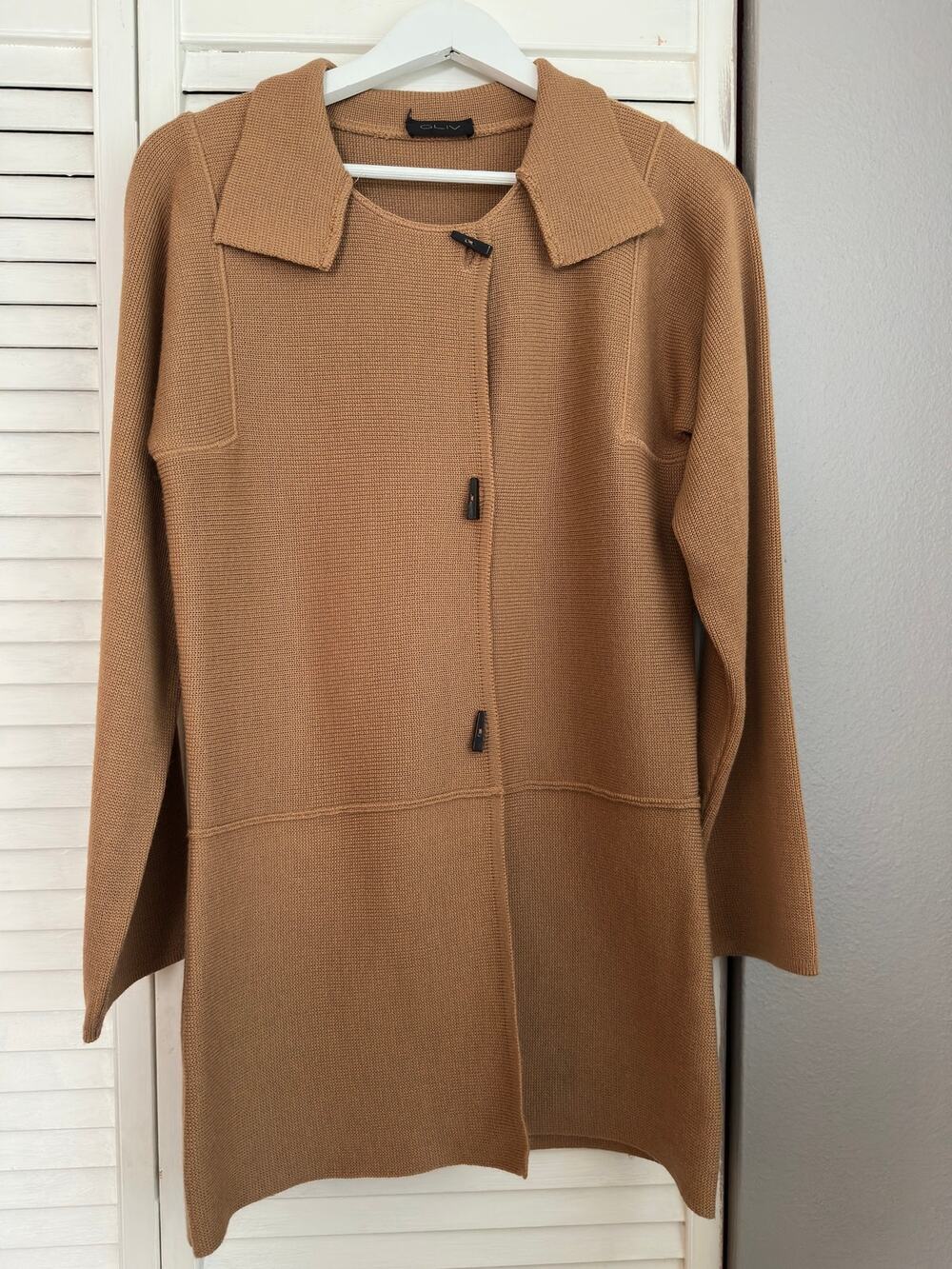 Vintage GLIV Carpi Made in Italy Merino Wool Knit Duster Cardigan Jacket